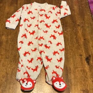 Carter's fleece footed Fox pajamas